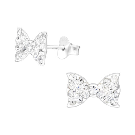 Children's Sterling Silver 'Blue Sparkle Music Notes' Crystal Stud Earrings