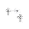 Children's Sterling Silver 'Cross with Crystal' Stud Earrings