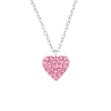 Children's Sterling Silver 'Rose Pink Crystal Heart' Pendant Necklace