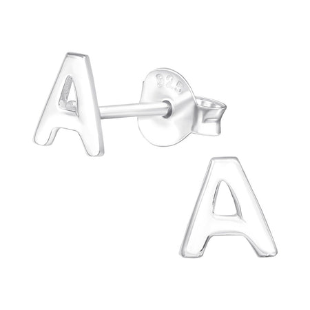 Children's Sterling Silver 'Letter U' Crystal Stud Earrings