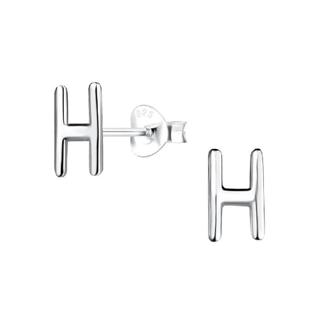 Children's Sterling Silver 'Letter D' Stud Earrings
