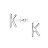 Children's Sterling Silver 'Letter K' Crystal Stud Earrings