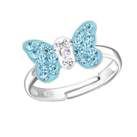 Children's Sterling Silver Adjustable Panda with Bow Ring