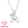 Children's Sterling Silver 'Ballet Shoes with Crystal' Pendant Necklace