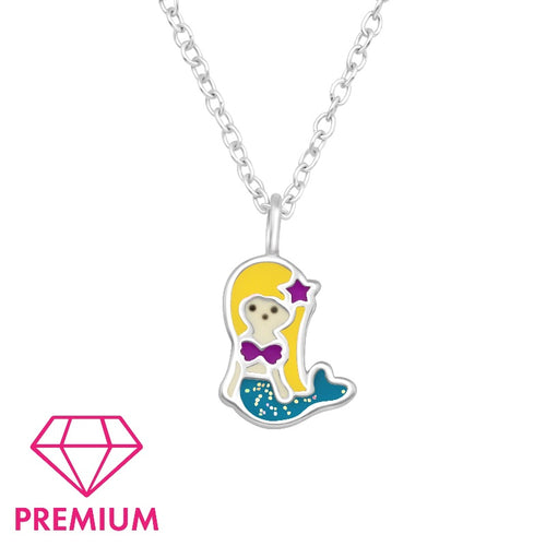 Children's Sterling Silver Mermaid Pendant Necklace
