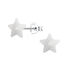 Children's Sterling Silver 'White Resin Star' Stud Earrings