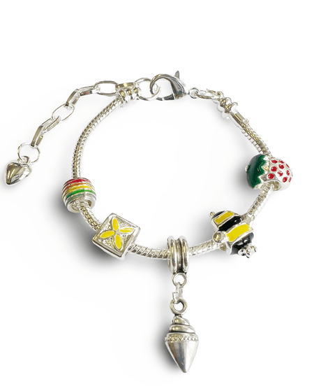 Children's Adjustable 'Happy Birthday To You - Age 7' Silver Plated Charm Bead Bracelet