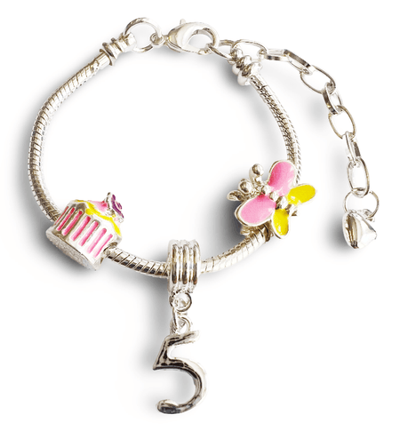 Children's Granddaughter 'Tutti Frutti' Silver Plated Charm Bead Bracelet