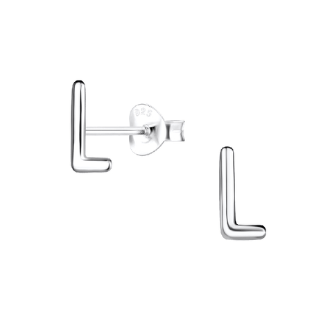 Children's Sterling Silver 'Letter U' Crystal Stud Earrings