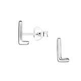 Children's Sterling Silver 'Letter L' Stud Earrings