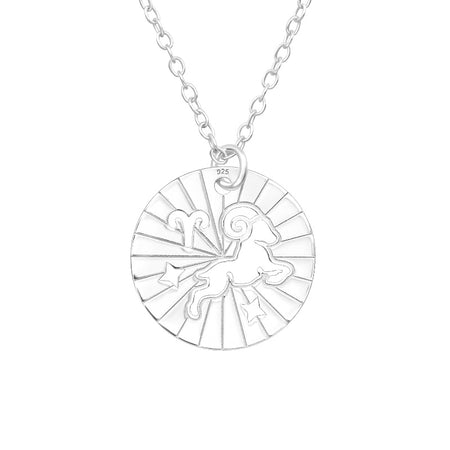Children's Sterling Silver Zodiac Sign Pendant Necklace - Cancer (June 21- July 22)