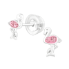 Children's Sterling Silver Pink Sparkle Flamingo Stud Earrings