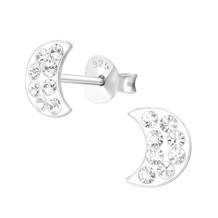 Children's Sterling Silver Crystal Star Screw Back Stud Earrings