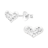 Children's Sterling Silver 'Clear as Crystal Heart' Stud Earrings