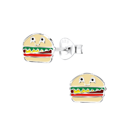 Children's Sterling Silver Set of 2 Pairs of Doughnut and Cupcake Stud Earrings