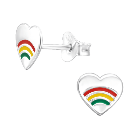 Children's Sterling Silver Set of 3 Pairs of Fruit Themed Stud Earrings