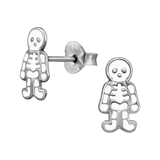 Children's Sterling Silver Halloween Skeleton Stud Earrings