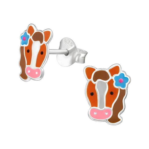 Children's Sterling Silver 'Horse Head' Stud Earrings