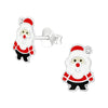 Children's Sterling Silver Christmas Santa with Crystal Detail Stud Earrings