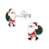 Children's Sterling Silver Christmas Santa with Sack Stud Earrings