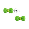 Children's Sterling Silver 'Green Resin Bow’ Stud Earrings