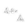 Children's Sterling Silver 'Crystal Triangle' Stud Earrings