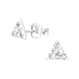 Children's Sterling Silver 'Crystal Triangle' Stud Earrings