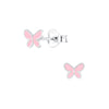 Children's Sterling Silver 'Pale Pink' Butterfly' Stud Earrings