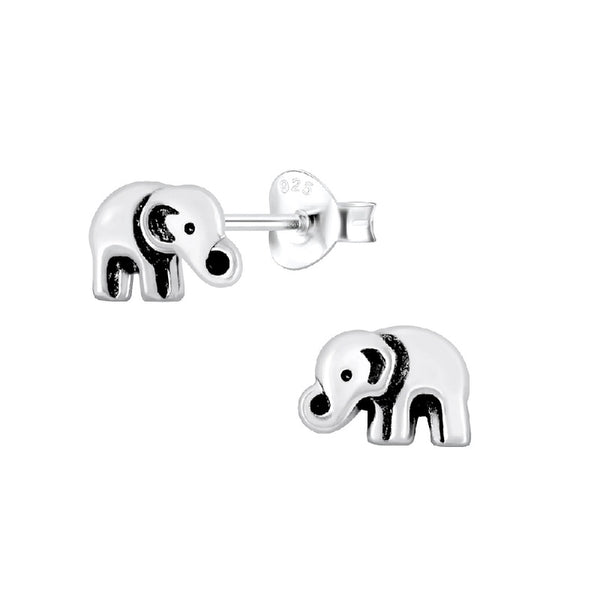 Children's Sterling Silver Elephant Stud Earrings