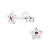 Children's Sterling Silver 'July Birthstone' Star Stud Earrings
