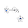 Children's Sterling Silver 'September Birthstone' Star Stud Earrings
