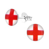 Children's Sterling Silver England Flag Stud Earrings