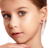 Children's Sterling Silver 'Ladybird Heart' Stud Earrings