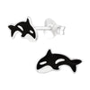 Children's Sterling Silver Orca/Killer Whale Stud Earrings