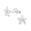 Children's Sterling Silver 'Engraved Star with Crystal' Stud Earrings