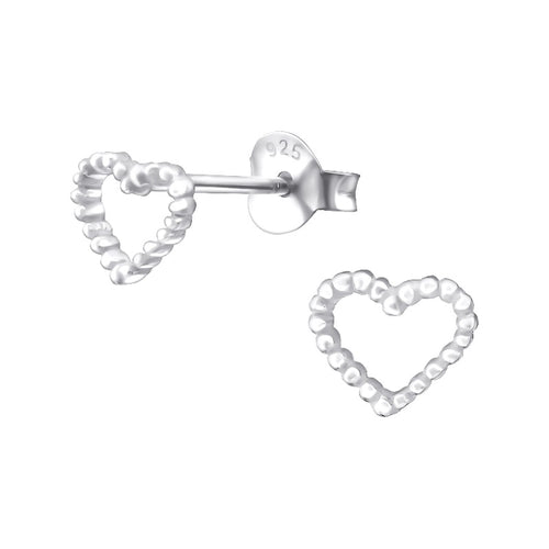 Children's Sterling Silver Heart Stud Earrings