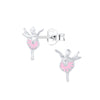 Children's Sterling Silver Dancing Ballerina Stud Earrings