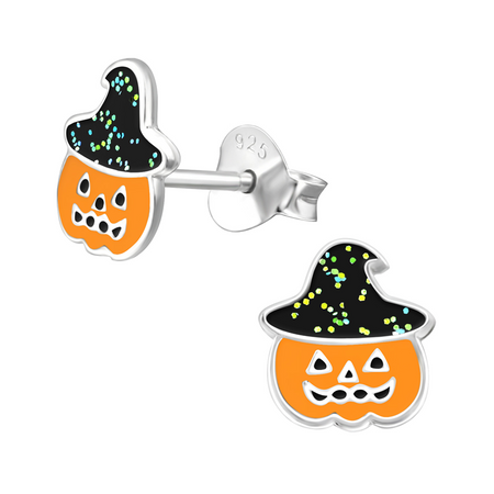 Stainless Steel 9mm Shiny Link with Halloween Pumpkin for Italian Charm Bracelet
