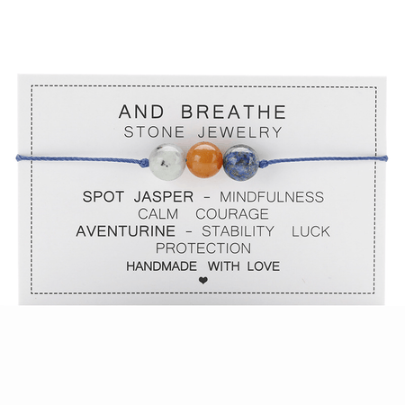 Adjustable 'De-Stress' Natural Stone Wish / Friendship Bracelet