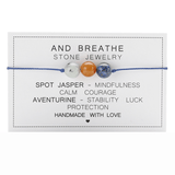 Adjustable 'And Breathe' Natural Stone Wish / Friendship Bracelet