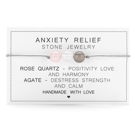 Adjustable 'Positivity and Joy' Natural Stone Wish / Friendship Bracelet