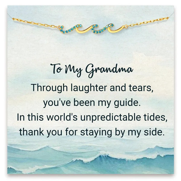 'To My Grandma' Wave Bracelet with Inspirational Card