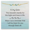 'To My Sister' Wave Bracelet with Inspirational Card