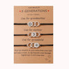 Adjustable 3 Generations Sun, Moon and Stars Wish Bracelets with Presentation Card - Black