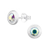 Teen/Adult Sterling Silver 'April Birthstone' Round Stud Earrings
