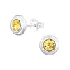 Teen/Adult Sterling Silver 'November Birthstone' Round Stud Earrings