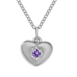 Adult's June Birthstone Heart Pendant Necklace