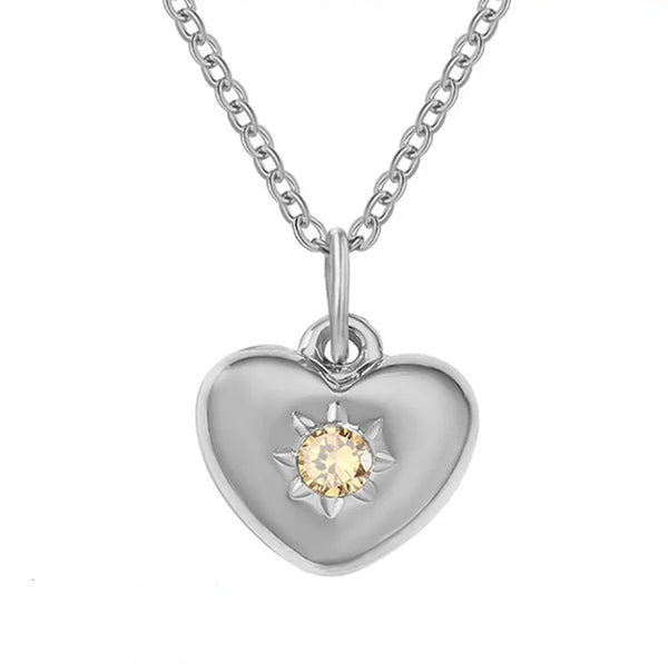 Adult's November Birthstone Heart Pendant Necklace