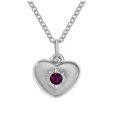 Adult's February Birthstone Heart Pendant Necklace