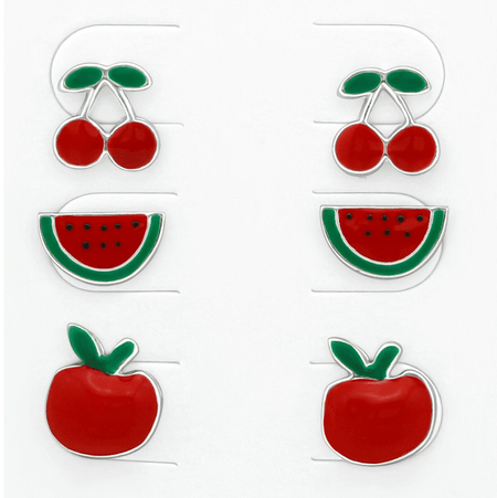 Children's Sterling Silver 'Cherry' Stud Earrings